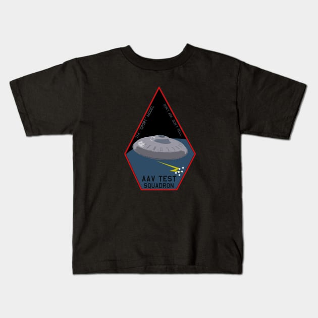 Sport Model Flying Saucer AAV Test Squadron Patch Fantasy Series Kids T-Shirt by DesignedForFlight